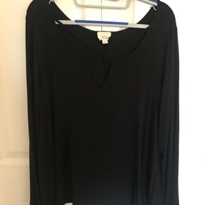 Black Long Sleeve with Open Cross Cut Out